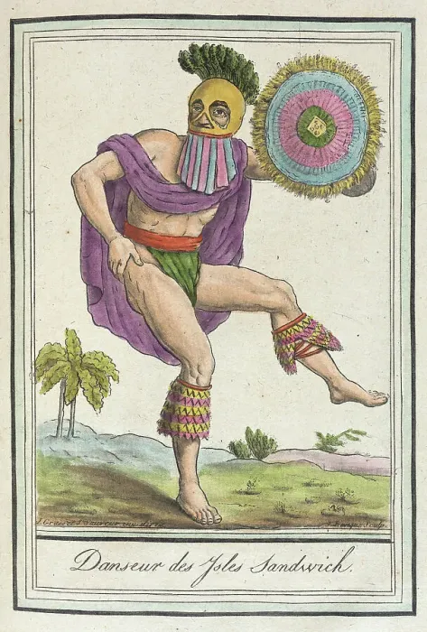 Framed Print : Costumes de Différents Pays, Danseur des Ysles Sandwich, c1797. Creators: Jacques Grasset de Saint-Sauveur, LF Labrousse Framed Print : Costumes de Différents Pays, Danseur des Ysles Sandwich, c1797. Creators: Jacques Grasset de Saint-Sauveur, LF Labrousse
