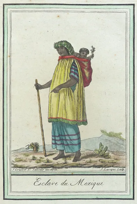 Framed Print : Costumes de Différents Pays, Esclave du Mexique, c1797. Creators: Jacques Grasset de Saint-Sauveur, LF Labrousse Framed Print : Costumes de Différents Pays, Esclave du Mexique, c1797. Creators: Jacques Grasset de Saint-Sauveur, LF Labrousse