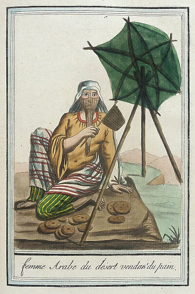 Costumes de Différents Pays, Femme Arabe du Desert Vendant du Pain, c1797. Creators: Jacques Grasset de Saint-Sauveur, LF Labrousse