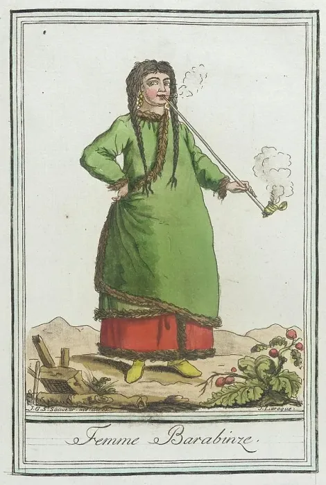 Framed Print : Costumes de Différents Pays, Femme Barabinze, c1797. Creator: Jacques Grasset de Saint-Sauveur Framed Print : Costumes de Différents Pays, Femme Barabinze, c1797. Creator: Jacques Grasset de Saint-Sauveur