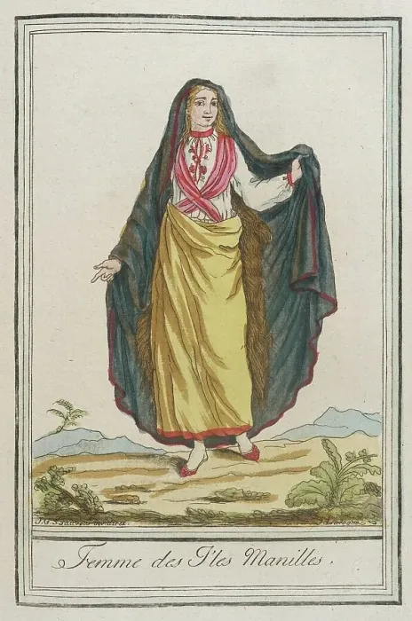 Framed Print : Costumes de Différents Pays, Femme des I'les Manilles, c1797. Creator: Jacques Grasset de Saint-Sauveur Framed Print : Costumes de Différents Pays, Femme des I'les Manilles, c1797. Creator: Jacques Grasset de Saint-Sauveur