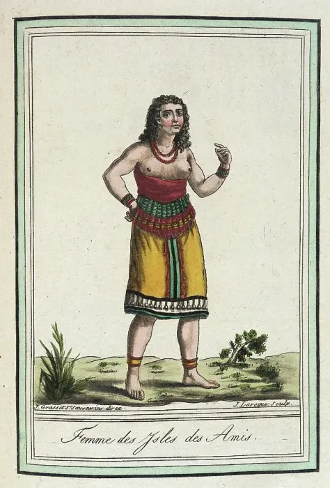 Framed Print : Costumes de Différents Pays, Femme des Ysles des Amis, c1797. Creator: Jacques Grasset de Saint-Sauveur Framed Print : Costumes de Différents Pays, Femme des Ysles des Amis, c1797. Creator: Jacques Grasset de Saint-Sauveur