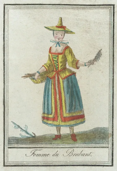 Framed Print : Costumes de Différents Pays, Femme du Brabant, c1797. Creators: Jacques Grasset de Saint-Sauveur, LF Labrousse Framed Print : Costumes de Différents Pays, Femme du Brabant, c1797. Creators: Jacques Grasset de Saint-Sauveur, LF Labrousse