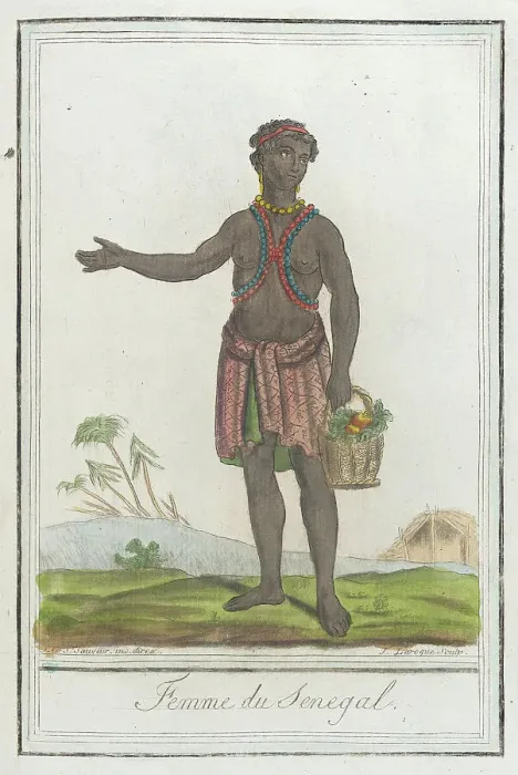 Framed Print : Costumes de Différents Pays, Femme du Senegal, c1797. Creators: Jacques Grasset de Saint-Sauveur, LF Labrousse Framed Print : Costumes de Différents Pays, Femme du Senegal, c1797. Creators: Jacques Grasset de Saint-Sauveur, LF Labrousse