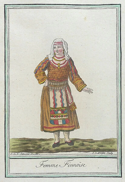 Costumes de Différents Pays, Femme Finnoïse, c1797. Creators: Jacques Grasset de Saint-Sauveur, LF Labrousse