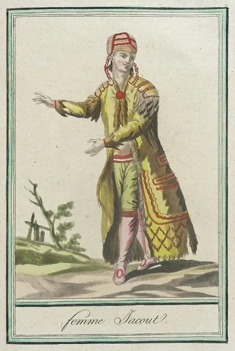 Framed Print : Costumes de Différents Pays, Femme Gacout, c1797. Creator: Jacques Grasset de Saint-Sauveur Framed Print : Costumes de Différents Pays, Femme Gacout, c1797. Creator: Jacques Grasset de Saint-Sauveur