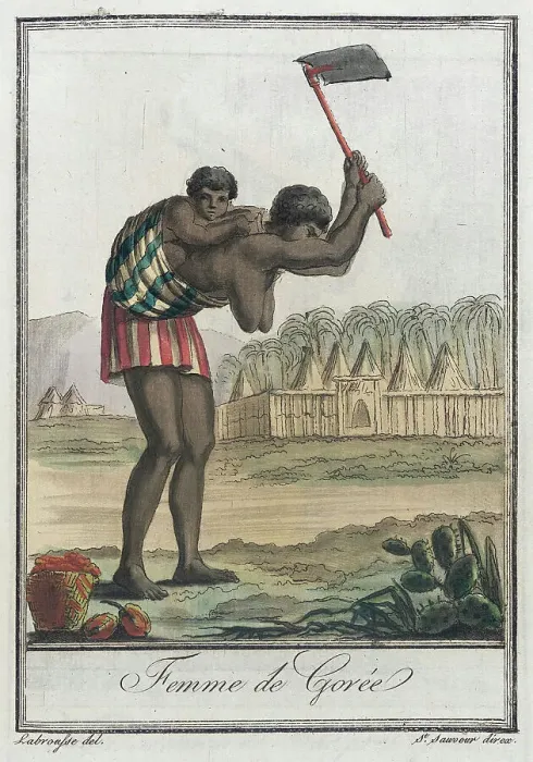 Framed Print : Costumes de Différents Pays, Femme de Gorée, c1797. Creators: Jacques Grasset de Saint-Sauveur, LF Labrousse Framed Print : Costumes de Différents Pays, Femme de Gorée, c1797. Creators: Jacques Grasset de Saint-Sauveur, LF Labrousse