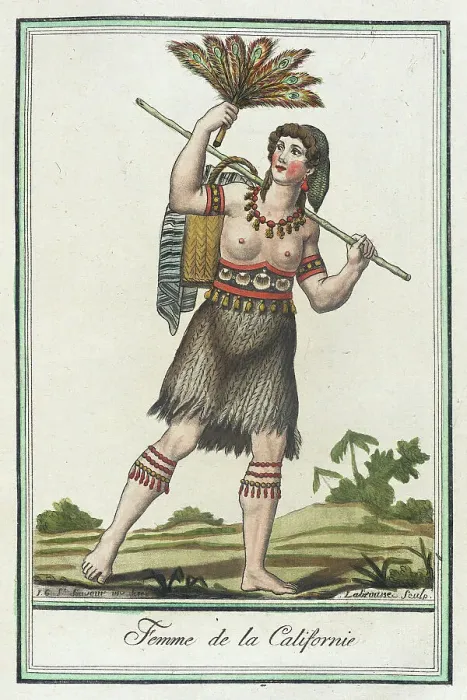 Framed Print : Costumes de Différents Pays, Femme de la Californie, c1797. Creators: Jacques Grasset de Saint-Sauveur, LF Labrousse