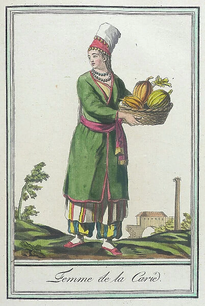 Costumes de Différents Pays, Femme de la Carie, c1797. Creators: Jacques Grasset de Saint-Sauveur, LF Labrousse