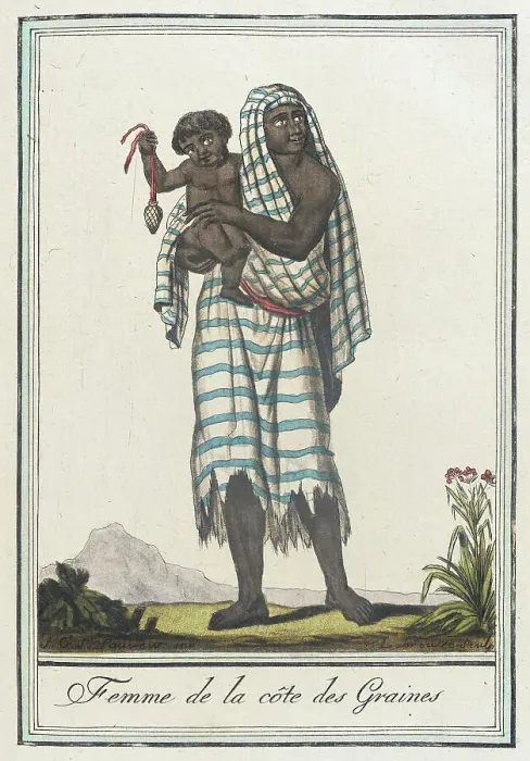 Framed Print : Costumes de Différents Pays, Femme de la Côte des Graines, c1797. Creators: Jacques Grasset de Saint-Sauveur, LF Labrousse Framed Print : Costumes de Différents Pays, Femme de la Côte des Graines, c1797. Creators: Jacques Grasset de Saint-Sauveur, LF Labrousse