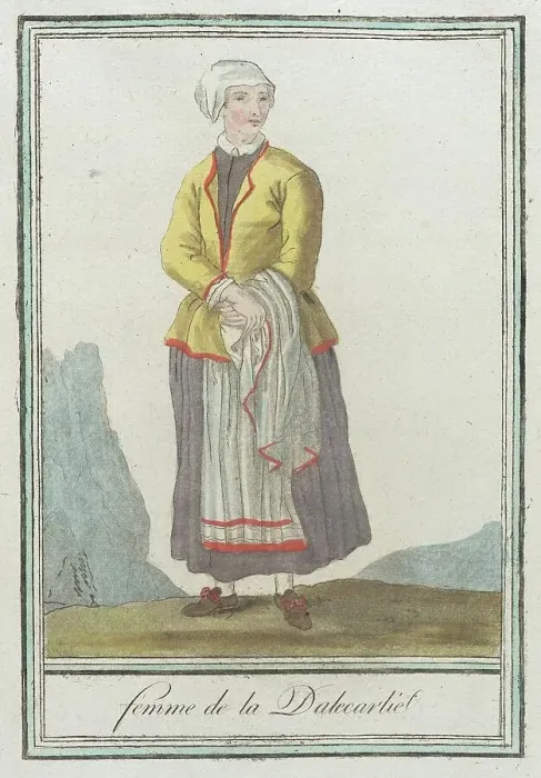 Framed Print : Costumes de Différents Pays, Femme de la Dalecarlie, c1797. Creator: Jacques Grasset de Saint-Sauveur Framed Print : Costumes de Différents Pays, Femme de la Dalecarlie, c1797. Creator: Jacques Grasset de Saint-Sauveur