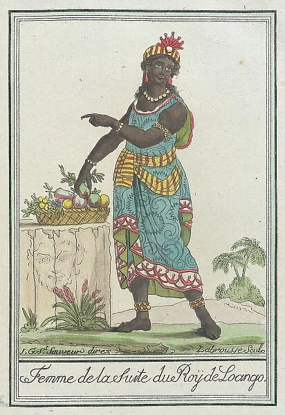 Costumes de Différents Pays, Femme de la Suite du Roÿ de Loango, c1797. Creators: Jacques Grasset de Saint-Sauveur, LF Labrousse
