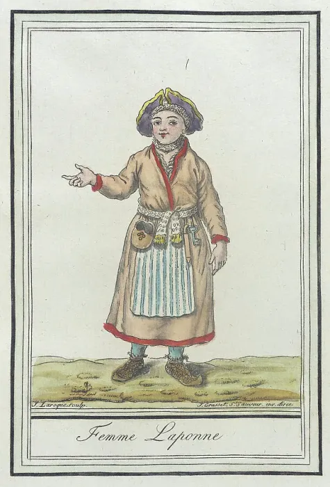 Framed Print : Costumes de Différents Pays, Femme Laponne, c1797. Creators: Jacques Grasset de Saint-Sauveur, LF Labrousse Framed Print : Costumes de Différents Pays, Femme Laponne, c1797. Creators: Jacques Grasset de Saint-Sauveur, LF Labrousse