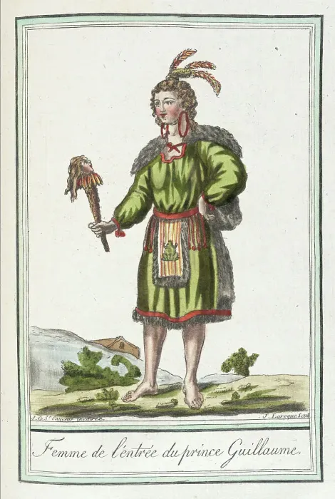 Framed Print : Costumes de Différents Pays, Femme de l'Entree du Prince Guillaume, c1797. Creators: Jacques Grasset de Saint-Sauveur, LF Labrousse Framed Print : Costumes de Différents Pays, Femme de l'Entree du Prince Guillaume, c1797. Creators: Jacques Grasset de Saint-Sauveur, LF Labrousse