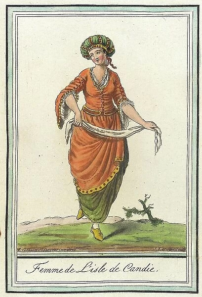 Costumes de Différents Pays, Femme de l'Isle de Candie, c1797. Creator: Jacques Grasset de Saint-Sauveur