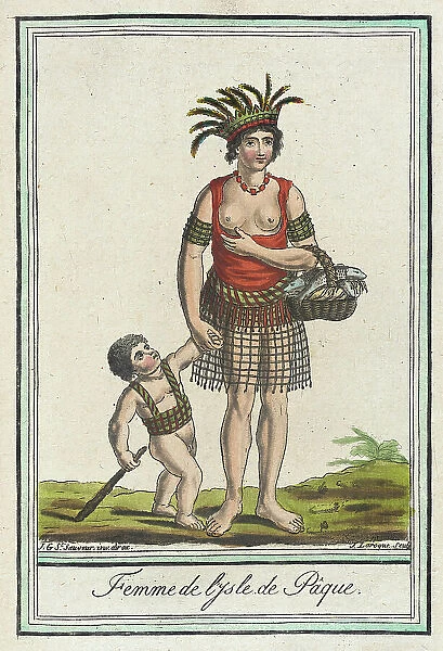 Costumes de Différents Pays, Femme de l'Isle de Pâque, c1797. Creators: Jacques Grasset de Saint-Sauveur, LF Labrousse