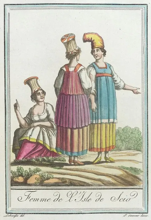 Framed Print : Costumes de Différents Pays, Femme de l'Isle de Scio, c1797. Creator: Jacques Grasset de Saint-Sauveur Framed Print : Costumes de Différents Pays, Femme de l'Isle de Scio, c1797. Creator: Jacques Grasset de Saint-Sauveur