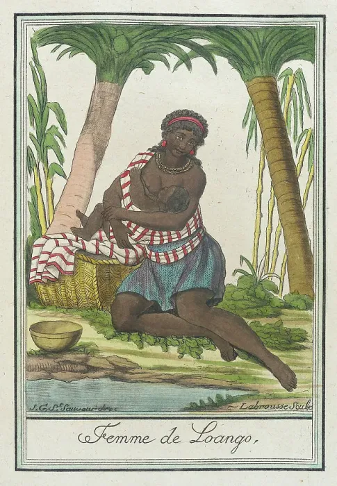 Framed Print : Costumes de Differents Pays, Femme de Loango, c1797. Creators: Jacques Grasset de Saint-Sauveur, LF Labrousse Framed Print : Costumes de Differents Pays, Femme de Loango, c1797. Creators: Jacques Grasset de Saint-Sauveur, LF Labrousse