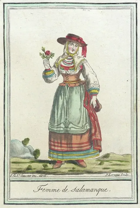 Framed Print : Costumes de Différents Pays, Femme de Salamanque, c1797. Creator: Jacques Grasset de Saint-Sauveur Framed Print : Costumes de Différents Pays, Femme de Salamanque, c1797. Creator: Jacques Grasset de Saint-Sauveur