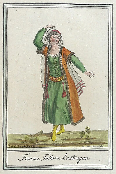 Costumes de Différents Pays, Femme Tattare d'Astragan, c1797. Creators: Jacques Grasset de Saint-Sauveur, LF Labrousse