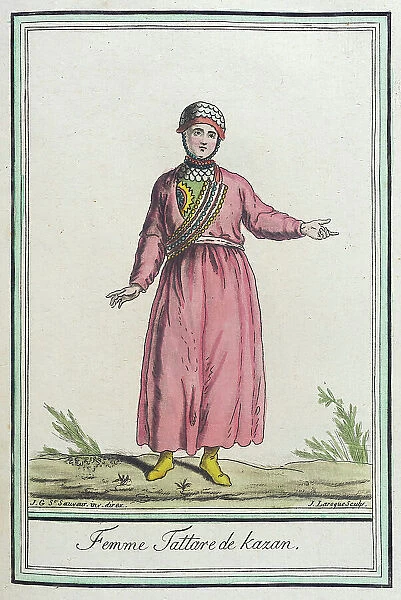 Costumes de Différents Pays, Femme Tattare de Kazan, c1797. Creators: Jacques Grasset de Saint-Sauveur, LF Labrousse