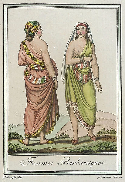 Costumes de Différents Pays, Femmes Barbaresques, c1797. Creators: Jacques Grasset de Saint-Sauveur, LF Labrousse