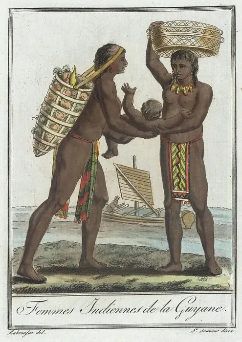 Framed Print : Costumes de Différents Pays, Femmes Indiennes de la Guyane, c1797. Creator: Jacques Grasset de Saint-Sauveur Framed Print : Costumes de Différents Pays, Femmes Indiennes de la Guyane, c1797. Creator: Jacques Grasset de Saint-Sauveur