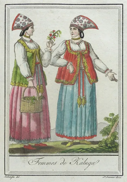 Framed Print : Costumes de Différents Pays, Femmes de Kaluga, c1797. Creators: Jacques Grasset de Saint-Sauveur, LF Labrousse Framed Print : Costumes de Différents Pays, Femmes de Kaluga, c1797. Creators: Jacques Grasset de Saint-Sauveur, LF Labrousse