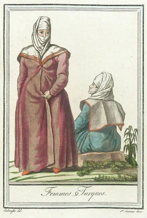 Framed Print : Costumes de Différents Pays, Femmes Turques, c1797. Creators: Jacques Grasset de Saint-Sauveur, LF Labrousse Framed Print : Costumes de Différents Pays, Femmes Turques, c1797. Creators: Jacques Grasset de Saint-Sauveur, LF Labrousse