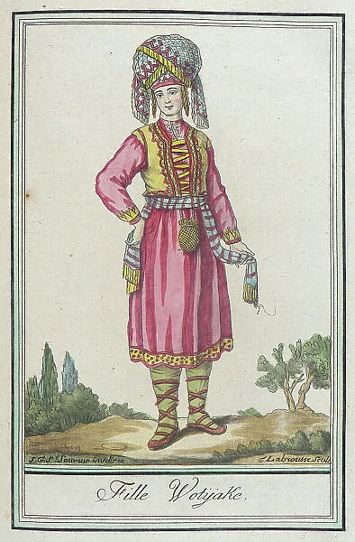 Costumes de Différents Pays, Fille Wotÿake, c1797. Creators: Jacques Grasset de Saint-Sauveur, LF Labrousse