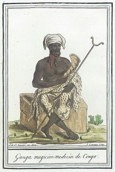 Costumes de Différents Pays, Ganga Magicien-Medecin de Congo, c1797. Creator: Jacques Grasset de Saint-Sauveur