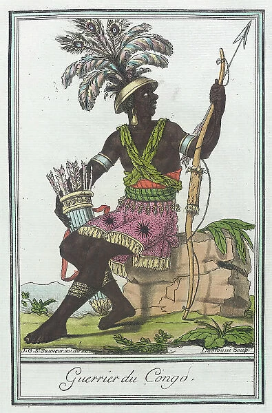 Costumes de Différents Pays, Guerrier du Congo, c1797. Creators: Jacques Grasset de Saint-Sauveur, LF Labrousse