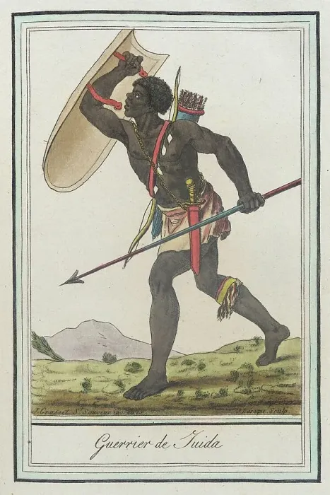 Framed Print : Costumes de Différents Pays, Guerrier de Guida, c1797. Creator: Jacques Grasset de Saint-Sauveur Framed Print : Costumes de Différents Pays, Guerrier de Guida, c1797. Creator: Jacques Grasset de Saint-Sauveur