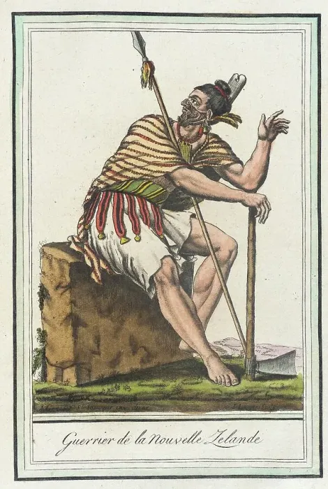 Framed Print : Costumes de Différents Pays, Guerrier de la Nouvelle Zelande, c1797. Creator: Jacques Grasset de Saint-Sauveur Framed Print : Costumes de Différents Pays, Guerrier de la Nouvelle Zelande, c1797. Creator: Jacques Grasset de Saint-Sauveur