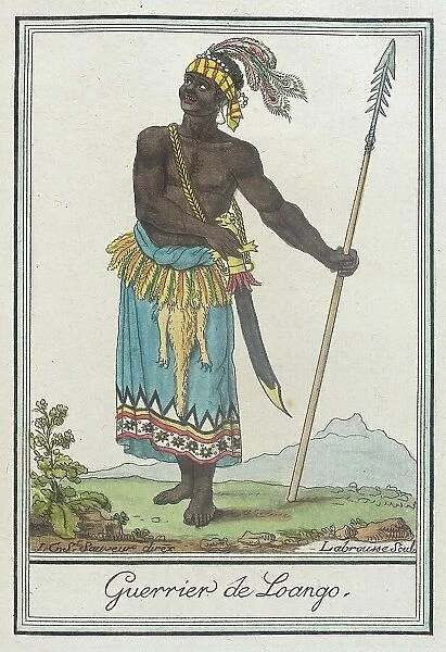 Costumes de Différents Pays, Guerrier de Longo, c1797. Creator: Jacques Grasset de Saint-Sauveur