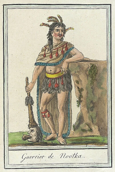 Costumes de Différents Pays, Guerrier de Nootka, c1797. Creators: Jacques Grasset de Saint-Sauveur, LF Labrousse