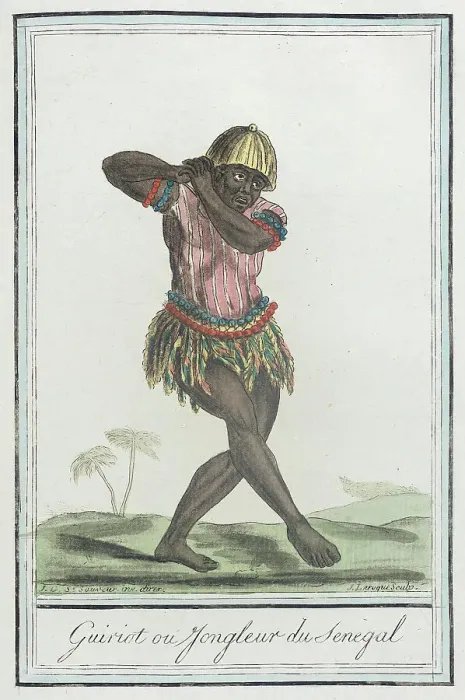 Framed Print : Costumes de Différents Pays, Guiriot ou Jongeur du Senegal, c1797. Creators: Jacques Grasset de Saint-Sauveur, LF Labrousse