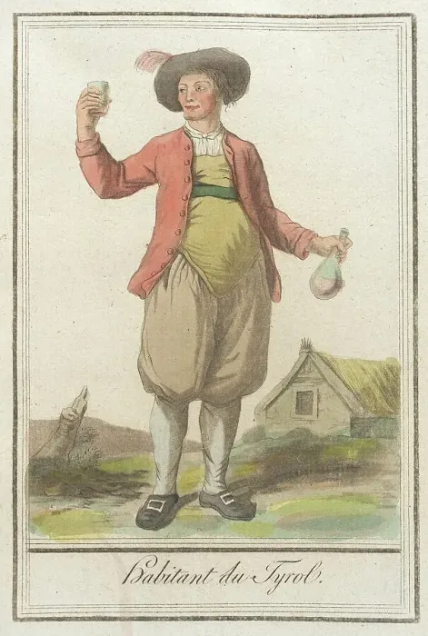Framed Print : Costumes de Différents Pays, Habitant du Tyrol, c1797. Creator: Jacques Grasset de Saint-Sauveur Framed Print : Costumes de Différents Pays, Habitant du Tyrol, c1797. Creator: Jacques Grasset de Saint-Sauveur