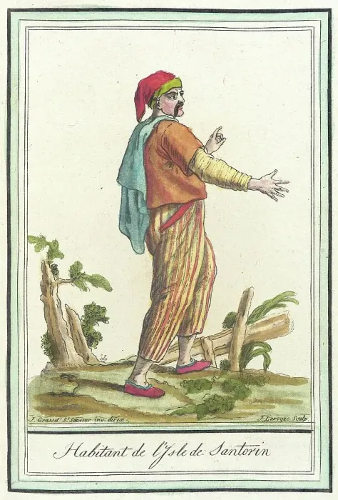 Framed Print : Costumes de Différents Pays, Habitant de l'Isle de Santorin, c1797. Creator: Jacques Grasset de Saint-Sauveur Framed Print : Costumes de Différents Pays, Habitant de l'Isle de Santorin, c1797. Creator: Jacques Grasset de Saint-Sauveur