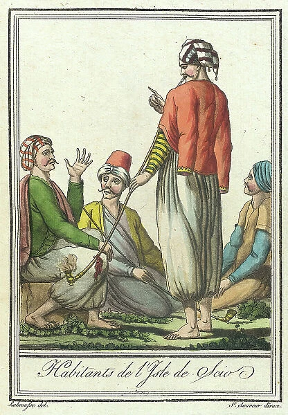 Costumes de Différents Pays, Habitants de l'Isle de Scio, c1797. Creators: Jacques Grasset de Saint-Sauveur, LF Labrousse