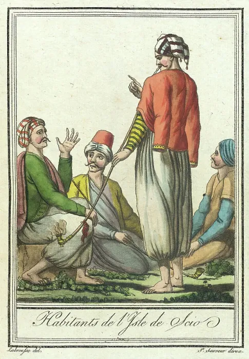 Framed Print : Costumes de Différents Pays, Habitants de l'Isle de Scio, c1797. Creators: Jacques Grasset de Saint-Sauveur, LF Labrousse Framed Print : Costumes de Différents Pays, Habitants de l'Isle de Scio, c1797. Creators: Jacques Grasset de Saint-Sauveur, LF Labrousse