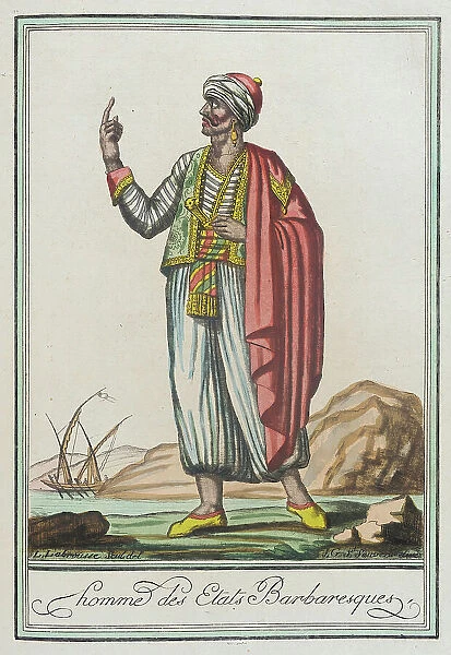 Costumes de Différents Pays, Homme des Etats Barbaresques, c1797. Creators: Jacques Grasset de Saint-Sauveur, LF Labrousse