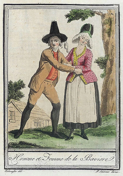 Costumes de Différents Pays, Homme et Femme de la Baviere, c1797. Creators: Jacques Grasset de Saint-Sauveur, LF Labrousse