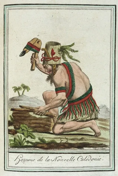 Framed Print : Costumes de Différents Pays, Homme de la Nouvelle Calédonie, c1797. Creator: Jacques Grasset de Saint-Sauveur Framed Print : Costumes de Différents Pays, Homme de la Nouvelle Calédonie, c1797. Creator: Jacques Grasset de Saint-Sauveur