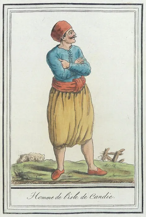 Framed Print : Costumes de Différents Pays, Homme de l'Isle de Candie, c1797. Creators: Jacques Grasset de Saint-Sauveur, LF Labrousse Framed Print : Costumes de Différents Pays, Homme de l'Isle de Candie, c1797. Creators: Jacques Grasset de Saint-Sauveur, LF Labrousse