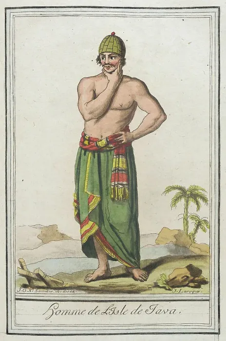 Framed Print : Costumes de Différents Pays, Homme de l'Isle de Java, c1797. Creators: Jacques Grasset de Saint-Sauveur, LF Labrousse Framed Print : Costumes de Différents Pays, Homme de l'Isle de Java, c1797. Creators: Jacques Grasset de Saint-Sauveur, LF Labrousse