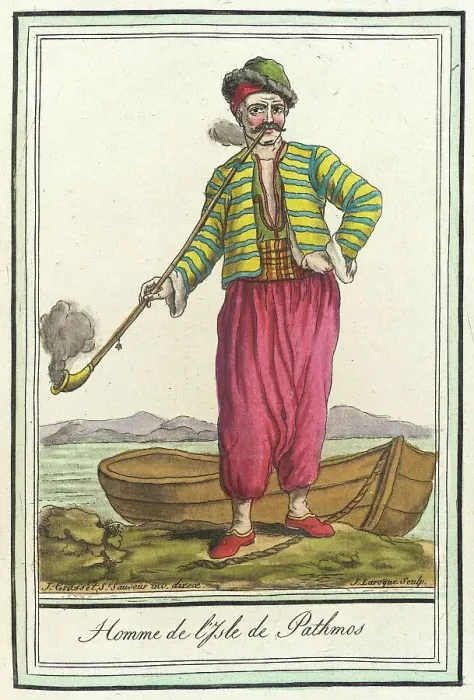 Framed Print : Costumes de Différents Pays, Homme de l'Isle de Pathmos, c1797. Creator: Jacques Grasset de Saint-Sauveur Framed Print : Costumes de Différents Pays, Homme de l'Isle de Pathmos, c1797. Creator: Jacques Grasset de Saint-Sauveur