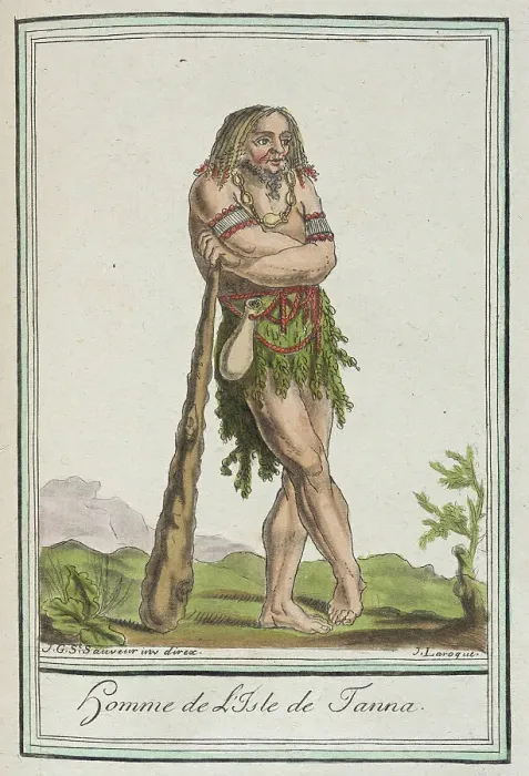 Framed Print : Costumes de Différents Pays, Homme de l'Isle de Tanna, c1797. Creators: Jacques Grasset de Saint-Sauveur, LF Labrousse Framed Print : Costumes de Différents Pays, Homme de l'Isle de Tanna, c1797. Creators: Jacques Grasset de Saint-Sauveur, LF Labrousse