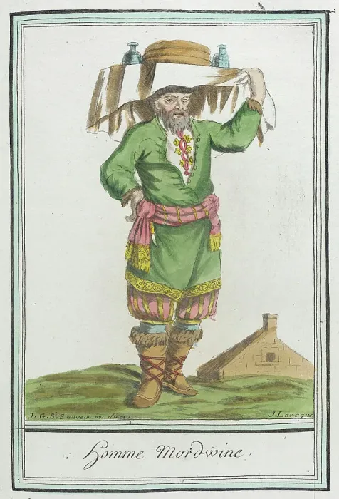 Framed Print : Costumes de Différents Pays, Homme Mordwine, c1797. Creators: Jacques Grasset de Saint-Sauveur, LF Labrousse Framed Print : Costumes de Différents Pays, Homme Mordwine, c1797. Creators: Jacques Grasset de Saint-Sauveur, LF Labrousse