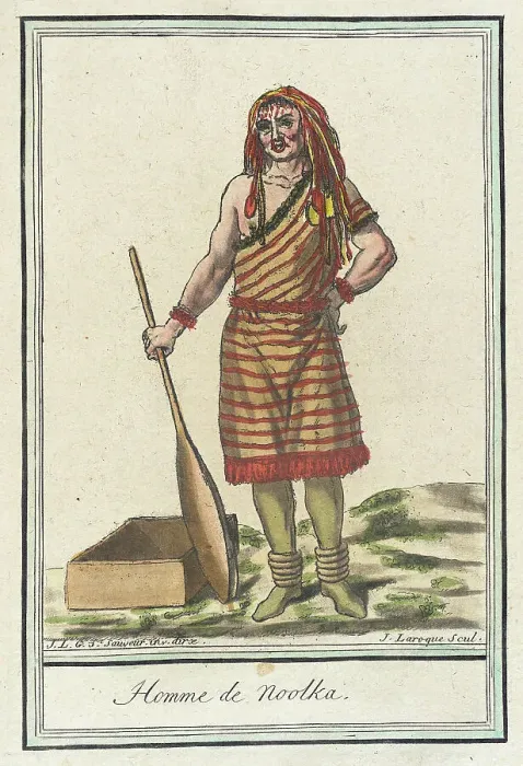 Framed Print : Costumes de Différents Pays, Homme de Nootka, c1797. Creators: Jacques Grasset de Saint-Sauveur, LF Labrousse Framed Print : Costumes de Différents Pays, Homme de Nootka, c1797. Creators: Jacques Grasset de Saint-Sauveur, LF Labrousse